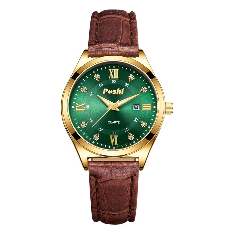 POSHI nuevo TikTok transmisión en vivo hombres y mujeres pareja reloj de cuarzo luminoso impermeable reloj doble calendario reloj al por mayor