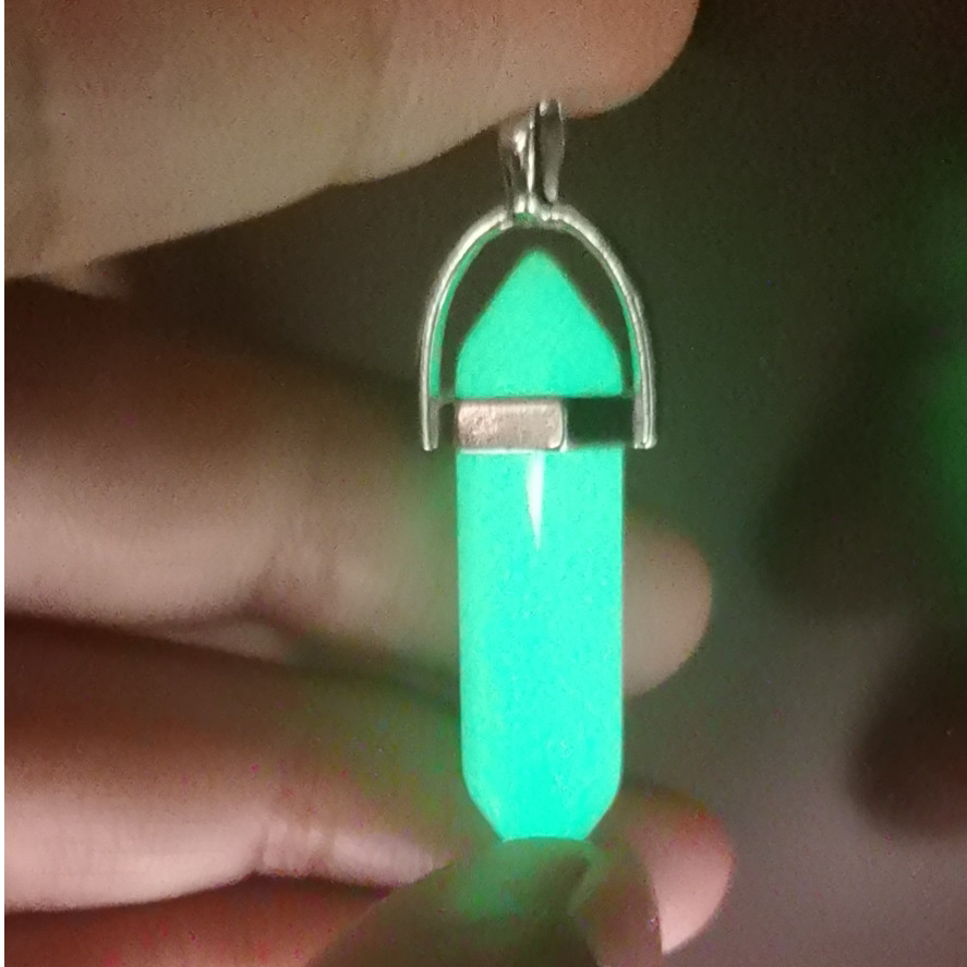 Cristal natural ágata columna hexagonal colgante diamante bala collar al por mayor cuarzo punto colgante