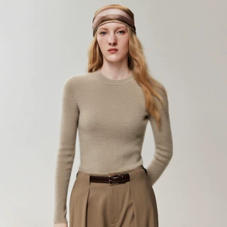 100%纯山羊绒衫2026秋冬新款女士半高领打底衫甜美风修身显瘦毛衣