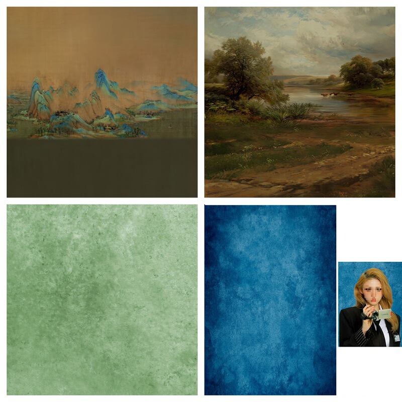 New Retro Mottled Oil Painting Texture Photo Wedding Photography Background Cloth Photo Studio Painting Photography Non-Woven Fabric