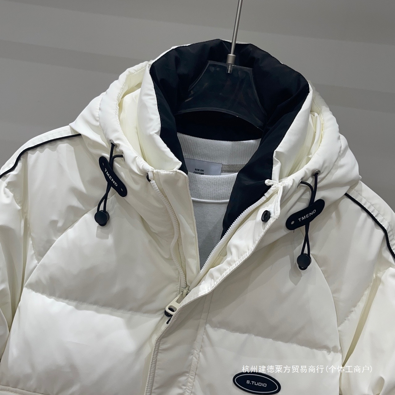 남성 겨울 후드 다운 재킷, 두꺼운 짧은 세탁 가능 다운 재킷, 청소년 인기 솔리드 컬러 캐주얼 아우터웨어