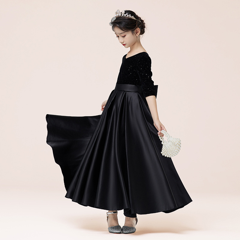 Vestido de noche para niñas, vestido de princesa de lujo ligero, vestido de princesa de alta gama, presentador de pasarela para niños, vestido de piano, vestido de un año