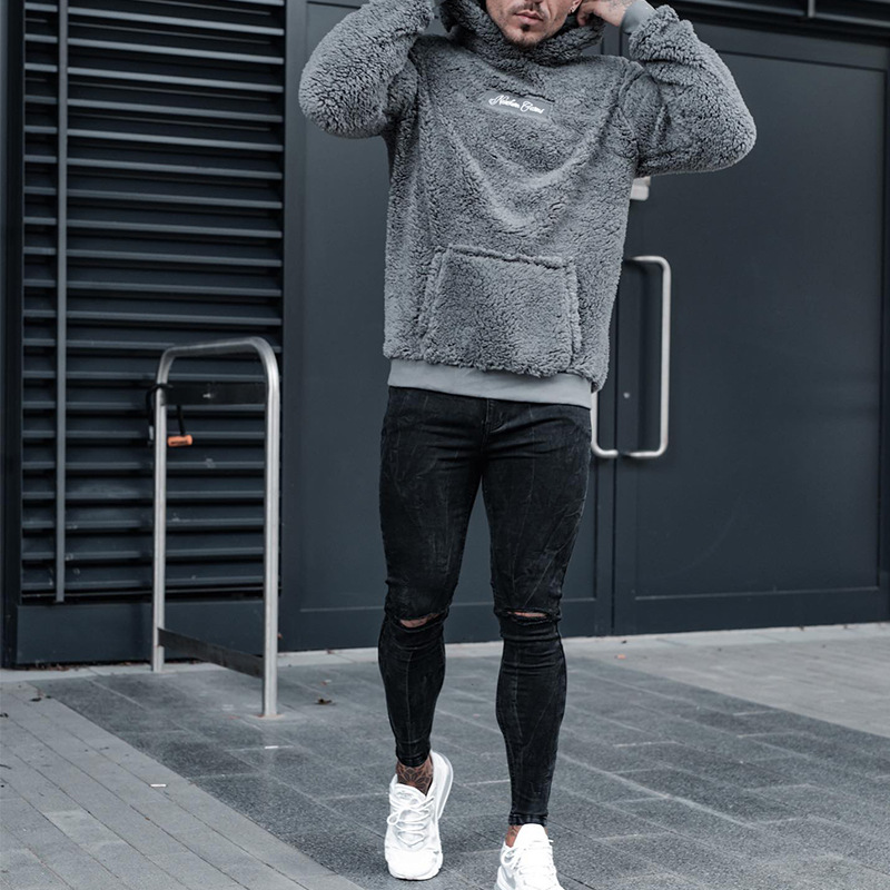 2024 Hierscht/Wanter Neie Pullover mat Kapuzenmantel Plüsch Männerkleeder_voghion.com