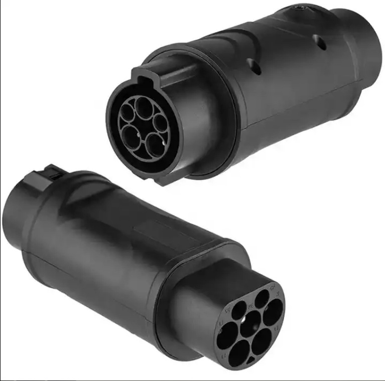 电动汽车美标转国标充电桩转接头Type1toGBT车充转接适配器插座