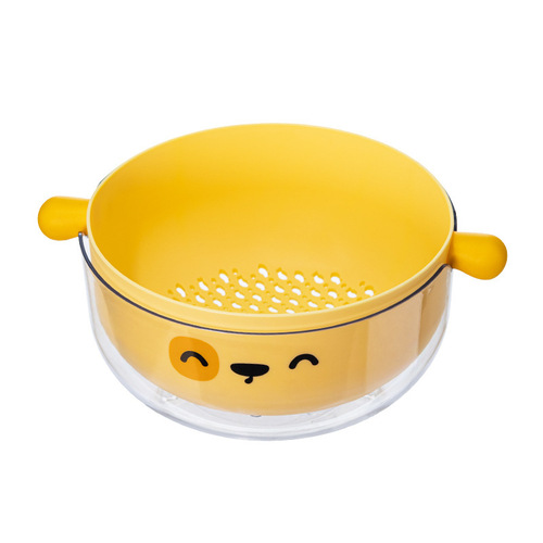 Double-layer drain basket, kitchen vegetable basket with handle, fruit and vegetable drain basin storage basket, living room plastic fruit basket