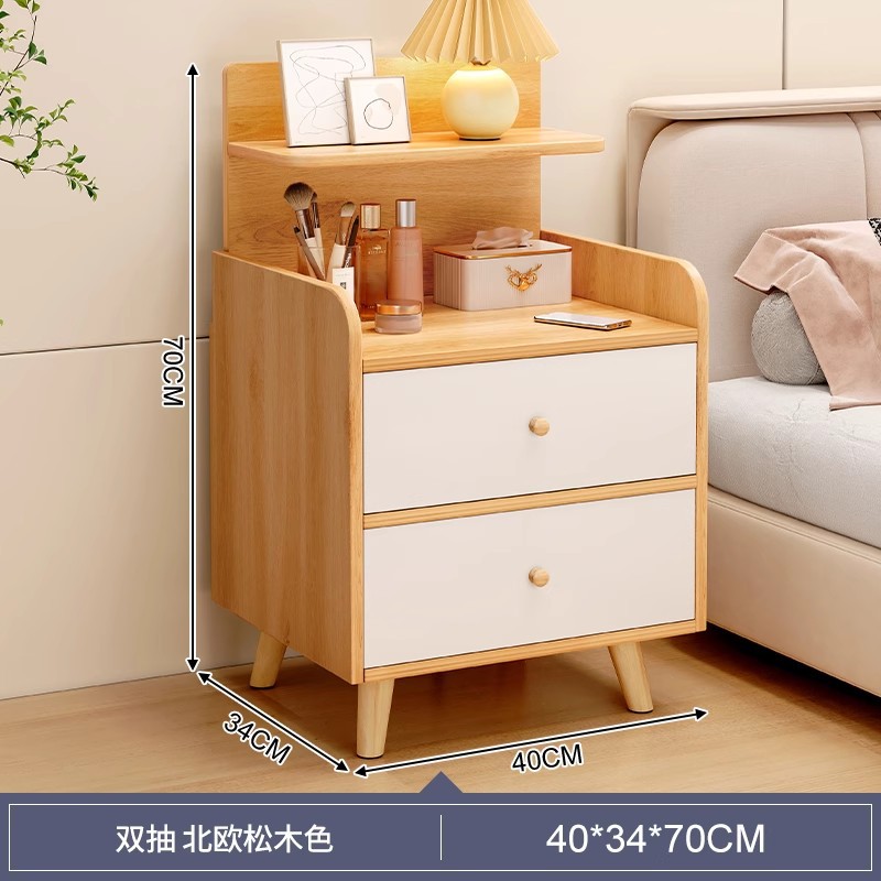 Estante de mesita de noche, dormitorio doméstico pequeño, armario de almacenamiento simple, habitación de alquiler integrada, armario de almacenamiento junto a la cama