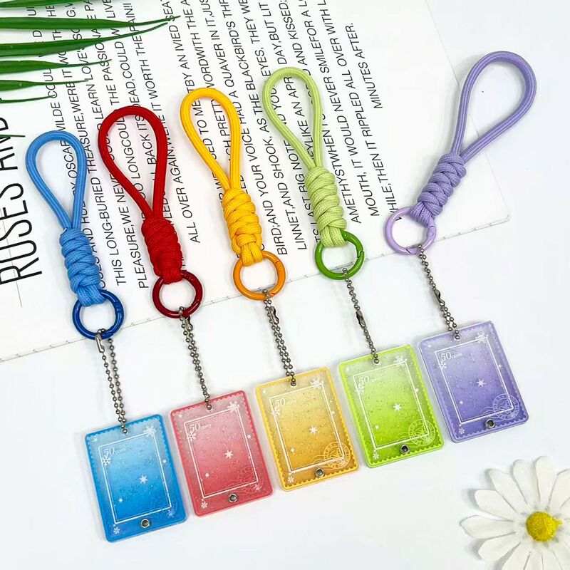 Transparent Acrylic Photo Frame Keychain Male and Female Idol Photo Id Cover Small Card Cover Personalized 1.0inch Storage Card Holder