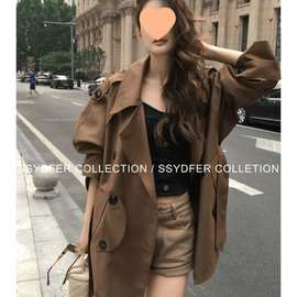 韩版小众翻领气质风衣女2025秋季流行单品新款外套时尚设计感大衣