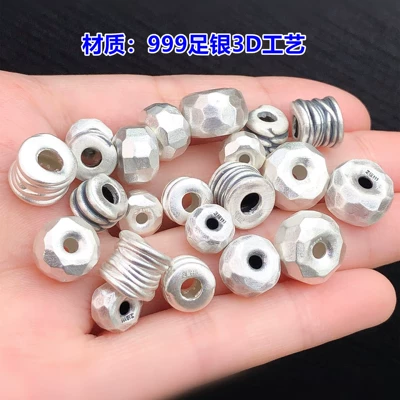 s999 pure silver hammered striped Zərgərlik ara hissələri