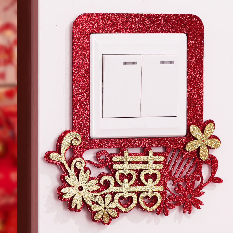 Wedding congratulations character switch sticker happy event wedding decorations room decoration congratulations character sticker festive creative living room bedroom