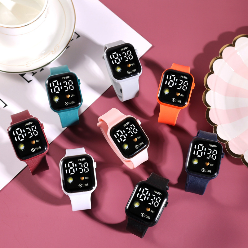 New Creative Earth-Style Led Electronic Watch with Square Digital Touch Screen for Children and Students, Fashionable and Personalized Watch