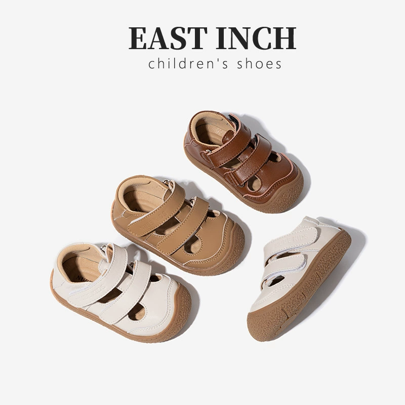 Детские простые повседневные маленькие кожаные туфли Baotou из натуральной кожи, весна-осень 2021, новые мужские и женские детские туфли на мягкой подошве для малышей
