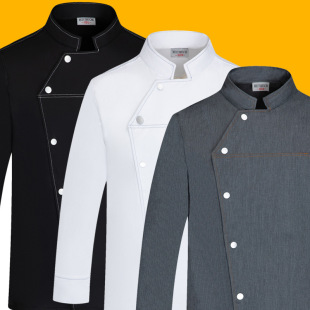 high quality French Romantic Chef Work Clothes Long Sleeve Men's and Women's Autumn and Winter Clothes Catering Kitchen Tooling Executive Chef