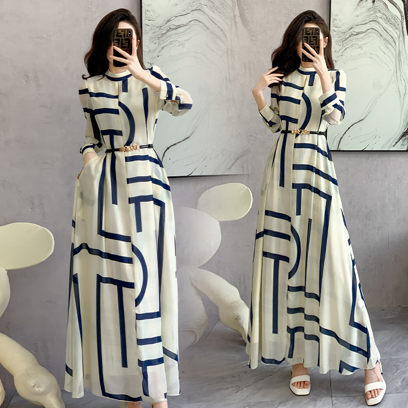 2026 Women's Elegant Cross-Border Trade High-End New Style Spring/Summer European and American Extra-Long Dress with a Sense of Sophistication 2026 Women's Elegant Cross-Border Trade High-End New Style Spring/Summer European and American Extra-Long Dress with a Sense of Sophistication