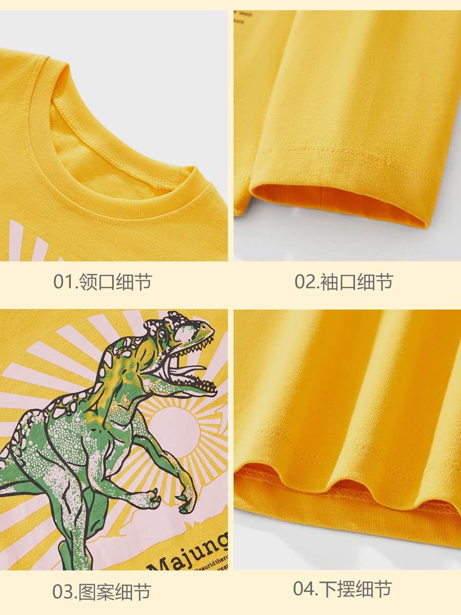Little Bitty otoño impresión de algodón para niños camisetas de manga larga camisetas de cuello redondo para niños europeos y estadounidenses