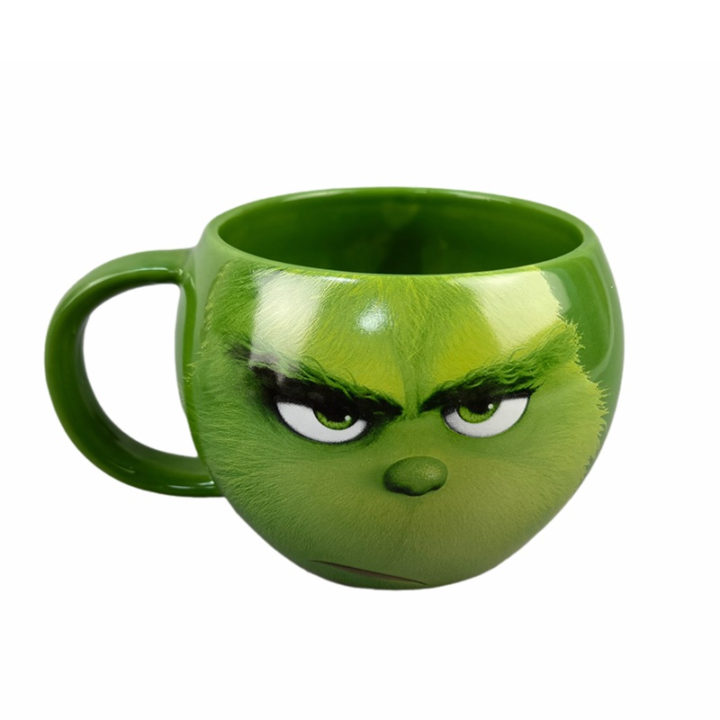 Grinch regalo de Navidad piel verde monstruo Taza de cerámica piel verde monstruo taza de café Grinch taza de agua