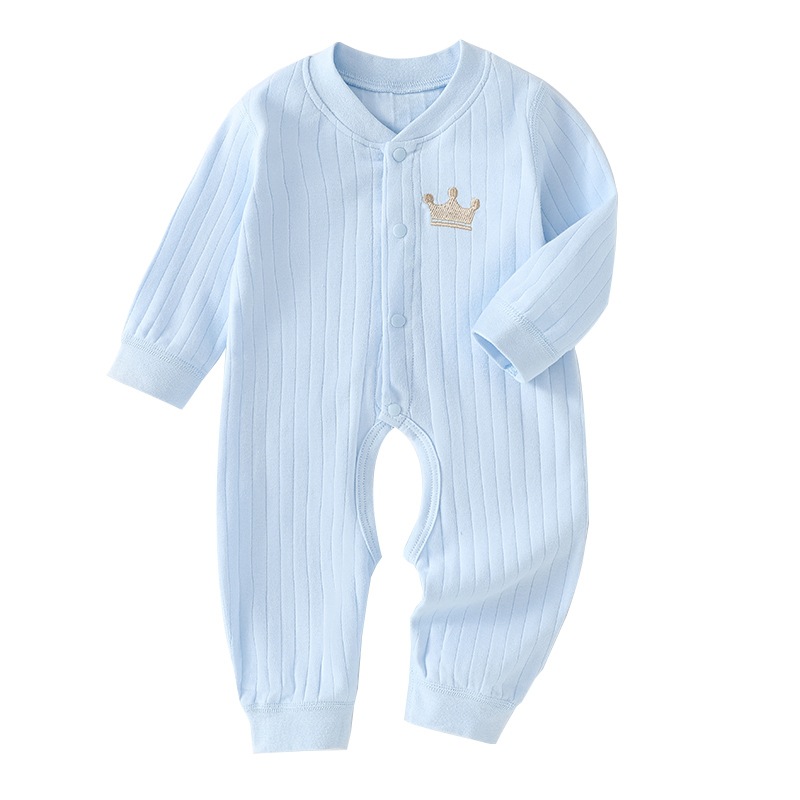 Mono para bebé, ropa sin costuras para primavera y otoño, ropa de recién nacido de algodón puro Clase A, ropa interior para bebé con abertura en la entrepierna, pijamas de estilo coreano de manga larga