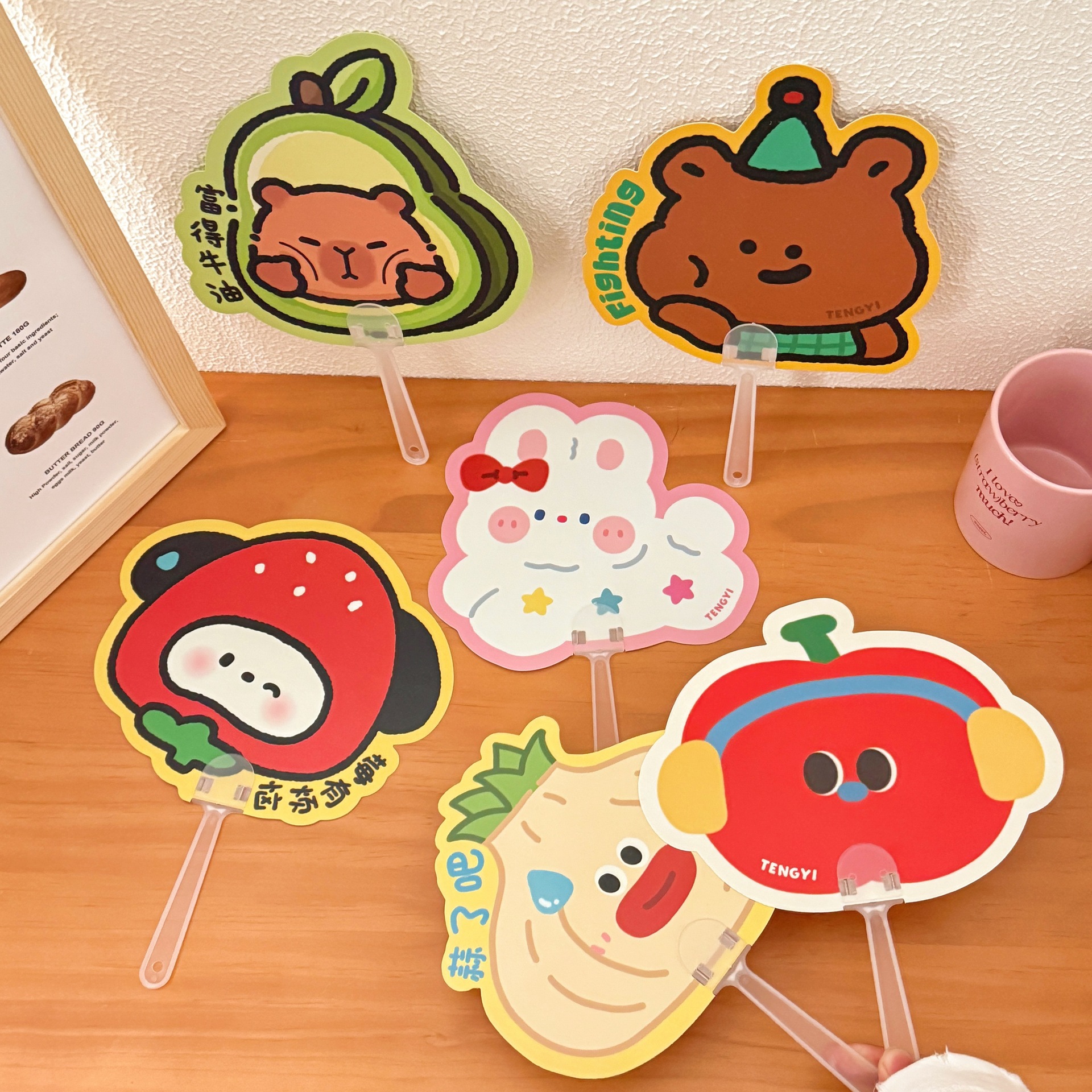 Tengyi Youpin ins dibujos animados lindo oso conejito pequeño tigre mango ventilador estudiante mini ventilador portátil