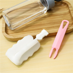 Long-handled cup brush sponge bottle cup brush magic cleaning tea stain glass brush milk bottle scrub brush set