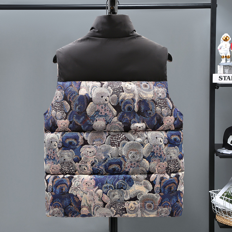 Ανδρικά Ρούχα Μοντέρνο φθινόπωρο και χειμώνα μεταξωτό βαμβακερό γιλέκο για άνδρες Κορεάτικο στυλ με λεπτό γιακά σε προσφορά, βαμβακερό γιλέκο, γιλέκο για άνδρες_voghion.com