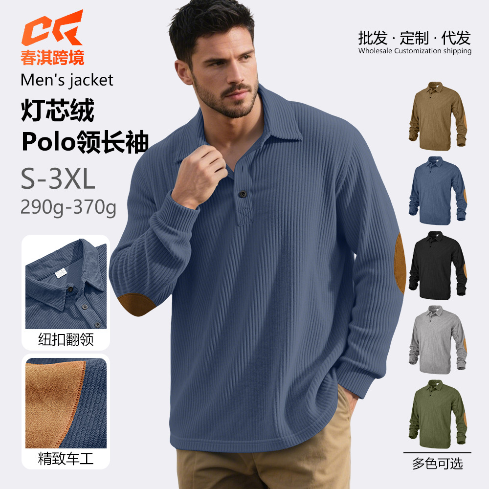 Transfronterizos TK primavera y otoño ventas calientes de terciopelo relajado al aire libre larga manga overshirt americano retro hombre suéter