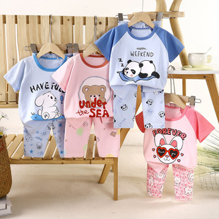 Children's Short-sleeved suit Cotton Summer Baby's T-shirt Boys' Home Clothes Girls' Pajamas Summer Clothes Children's Clothing