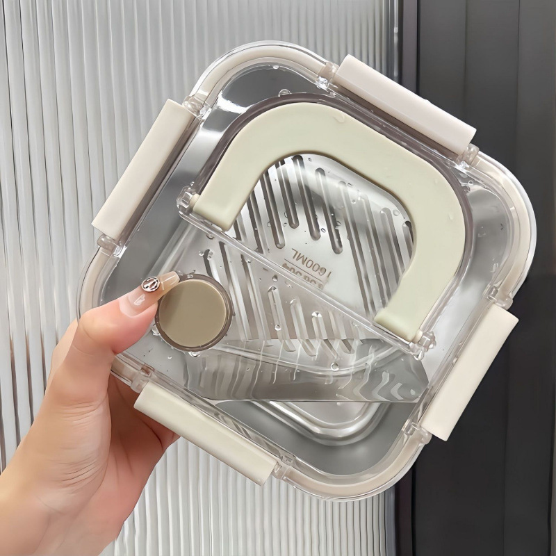 Caja de sellado de acero inoxidable alemana con cubierta de gran capacidad de comida de grado alimenticio portátil caja de almuerzo