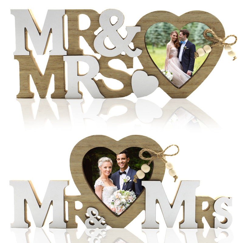 Cross-border New Wooden Wedding English Letter Love Photo Frame Crafts Creative Home Decorations Table Ornaments