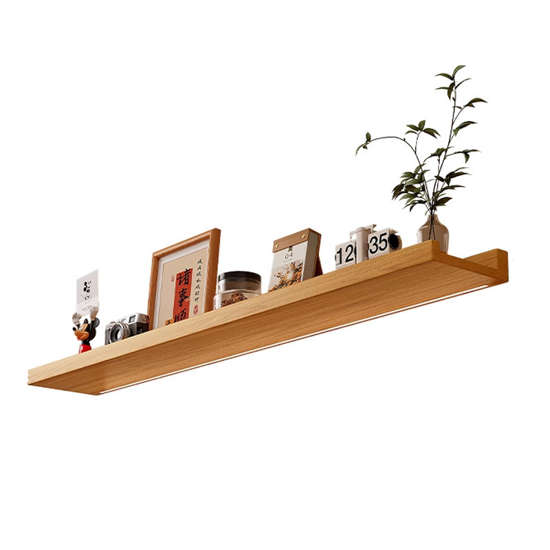 Estante de pared de madera maciza completo Estante de una palabra Estante de almacenamiento montado en la pared Estante de vino de pared Estante de exhibición de almacenamiento doméstico