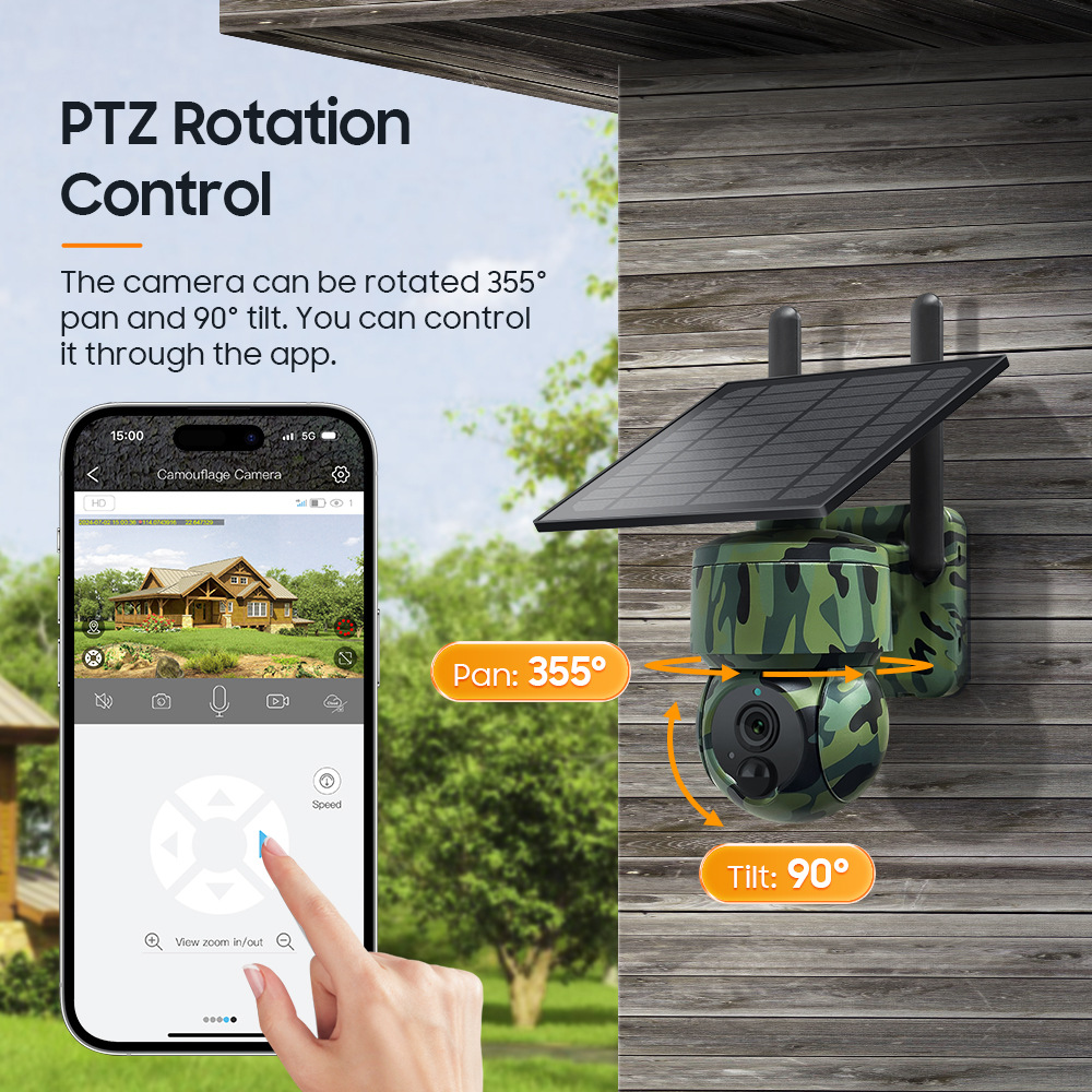 Cámara de caza de posicionamiento GPS 3MP HD visión nocturna al aire libre de baja potencia cámara de camuflaje de monitoreo solar 4G