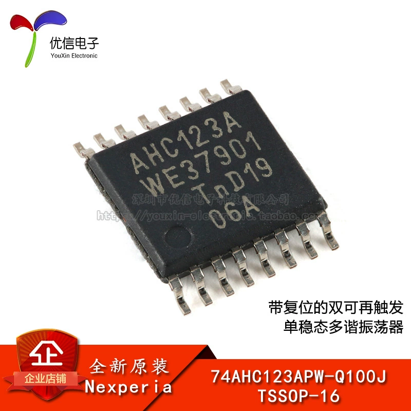 Оригинальный 74AHC123APW-Q100J TSSOP-16 с моностабильным мультивибратором сброса и триггера