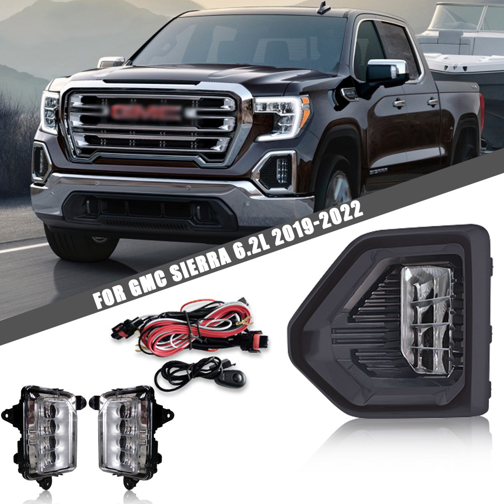 Aplicable a GMC 2019 - 2022 SIERRA 6.2L LED conjunto de lámpara de niebla delantera lámpara de barra de luz diaria