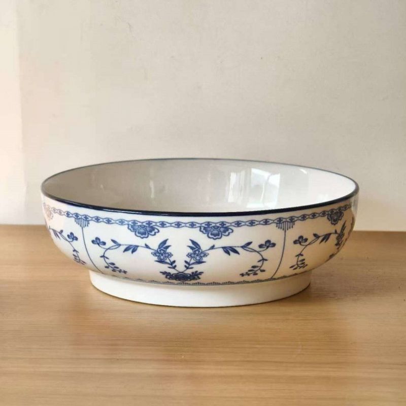 9inch Ceramic Large Capacity Soup Bowl Creative Simple Household Healthy Tableware for Autumn and Winter