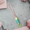 Pink with green-green button (23cm)