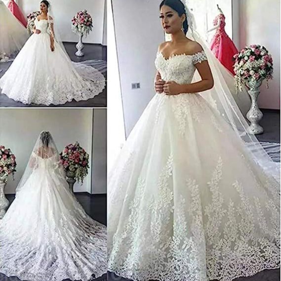 European and American Lace Wedding Dresses 2026 New Off-Shoulder Main Wedding Dress Plus Size with Train in Stock from Manufacturer European and American Lace Wedding Dresses 2026 New Off-Shoulder Main Wedding Dress Plus Size with Train in Stock from Manufacturer
