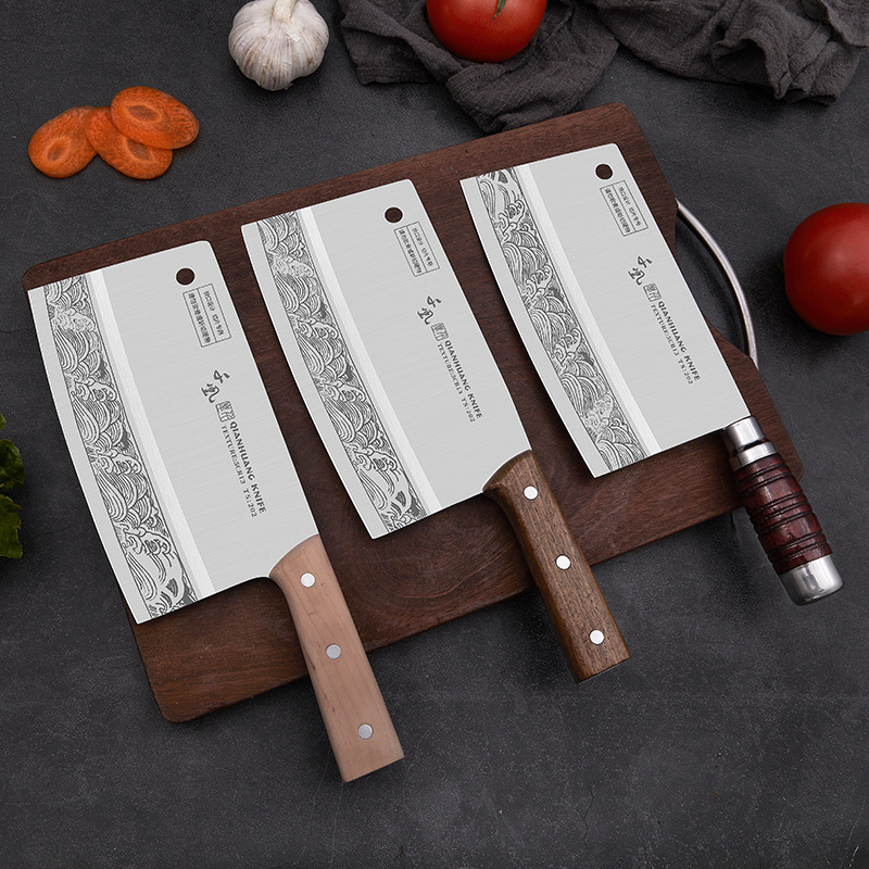 Longshui Qianqian forged stainless steel kitchen knife household slicing knife restaurant chef knife vegetable market meat selling split kitchen