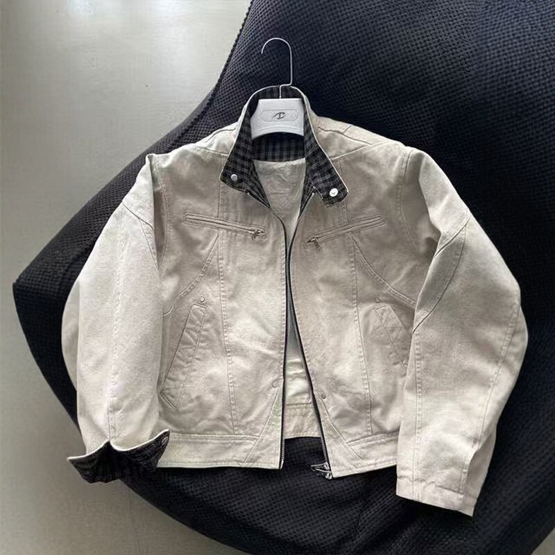 Catsstac Harrington Jacket Second Generation Men's Spring and Autumn Cleanfit Heavy Weight Washed Canvas Stand Collar Work Jacket Catsstac Harrington Jacket Second Generation Men's Spring and Autumn Cleanfit Heavy Weight Washed Canvas Stand Collar Work Jacket