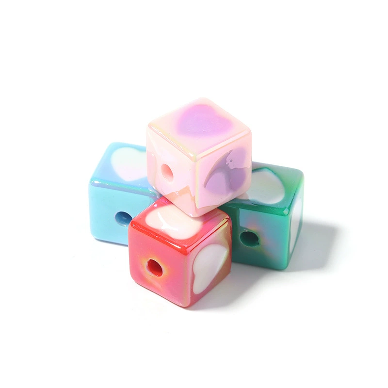 10 шт/мешок акриловые пластины сердце девочки кубики любовь прямое отверстие бусины diy цепочка для мобильного телефона небольшой подвес оптовая торговля