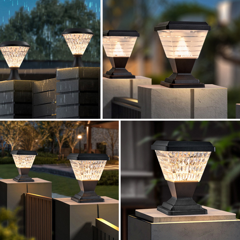 Wireless Solar Pillar Light for Villa Garden, New Chinese Style Community Courtyard, Outdoor Waterproof, Super Bright Pillar Light