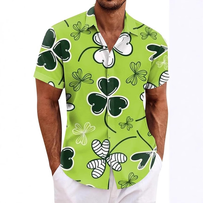 2025 Amazon Europa y América nueva moda transfronteriza casual todo fósforo cuello alto camisa de manga corta para hombre MB1