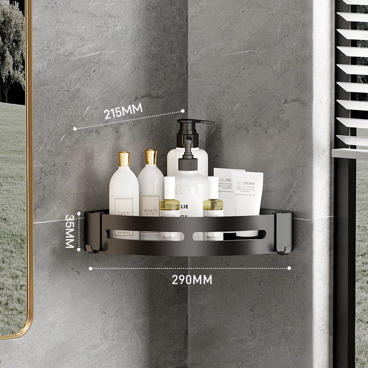 Wall‑mounted corner shelf, triangle or rectangular, compact 23×22×5 cm, 0.155 kg
