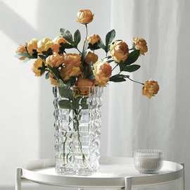 方形轻奢玻璃花瓶水培鲜花客厅加厚工艺品摆件跨境厂家批发vase