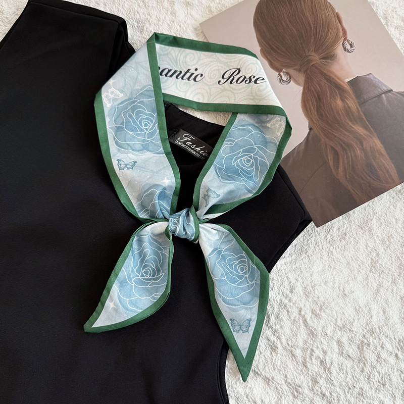 Bufanda de seda, tira larga, sensación de alta gama, nueva caja de regalo fresca pequeña, cinta decorativa, bolsa atada, cabello atado, bufanda de seda, bufanda, cinturón multiusos
