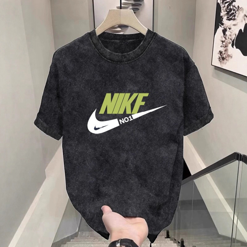 美式水洗做旧短袖t恤男士2024夏季新款ins潮牌复古宽松半袖上衣服