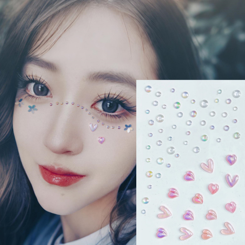 Pink Love Sticker Diamond Face Sticker Atmosphere Sense Three-dimensional V Line Sticker Jewelry Nail Art Decoration Self-adhesive Direct Sticker Pink Love Sticker Diamond Face Sticker Atmosphere Sense Three-dimensional V Line Sticker Jewelry Nail Art Decoration Self-adhesive Direct Sticker