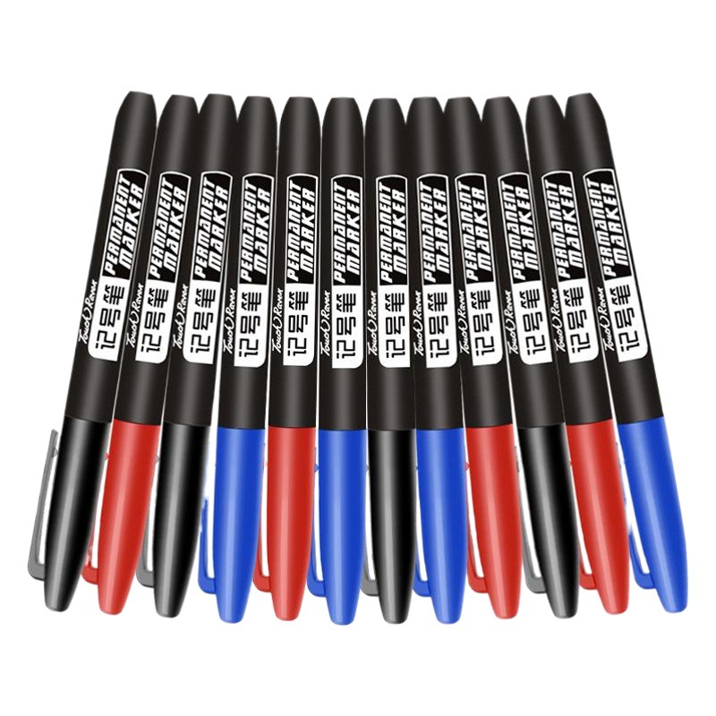 Marker black oily non-fading waterproof large head pen Gouxian ink color marker non-erasable office