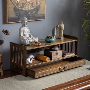 Modern-Style Home Altar with Elevated Base for Incense Burner and Offering Table