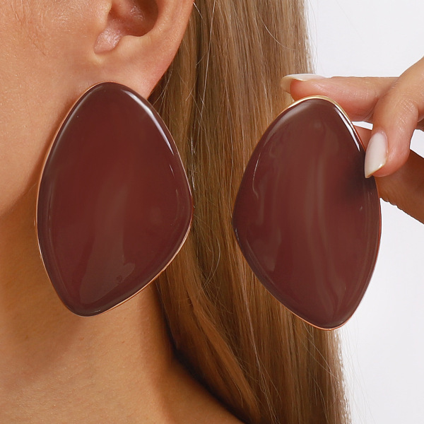 Trend glossy geometric earrings