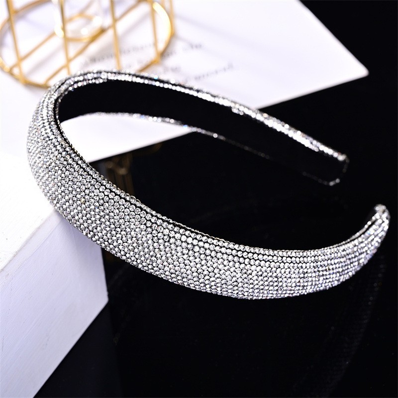 Nueva esponja de diamantes de imitación de diadema completa europea y americana transfronteriza con accesorios para el cabello de moda roja neta accesorios para el cabello de la banda para el cabello de las mujeres