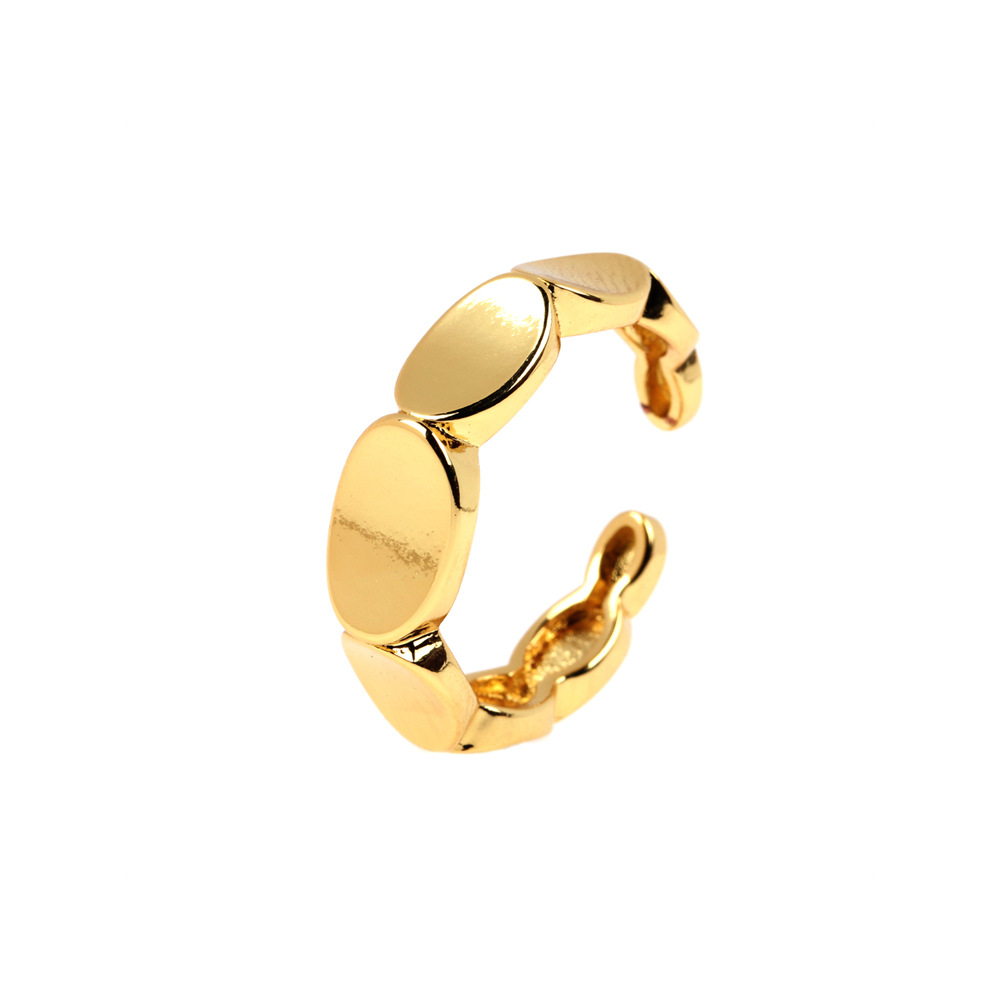 Fashion Golden Stitching Open Ring Wholesale display picture 2